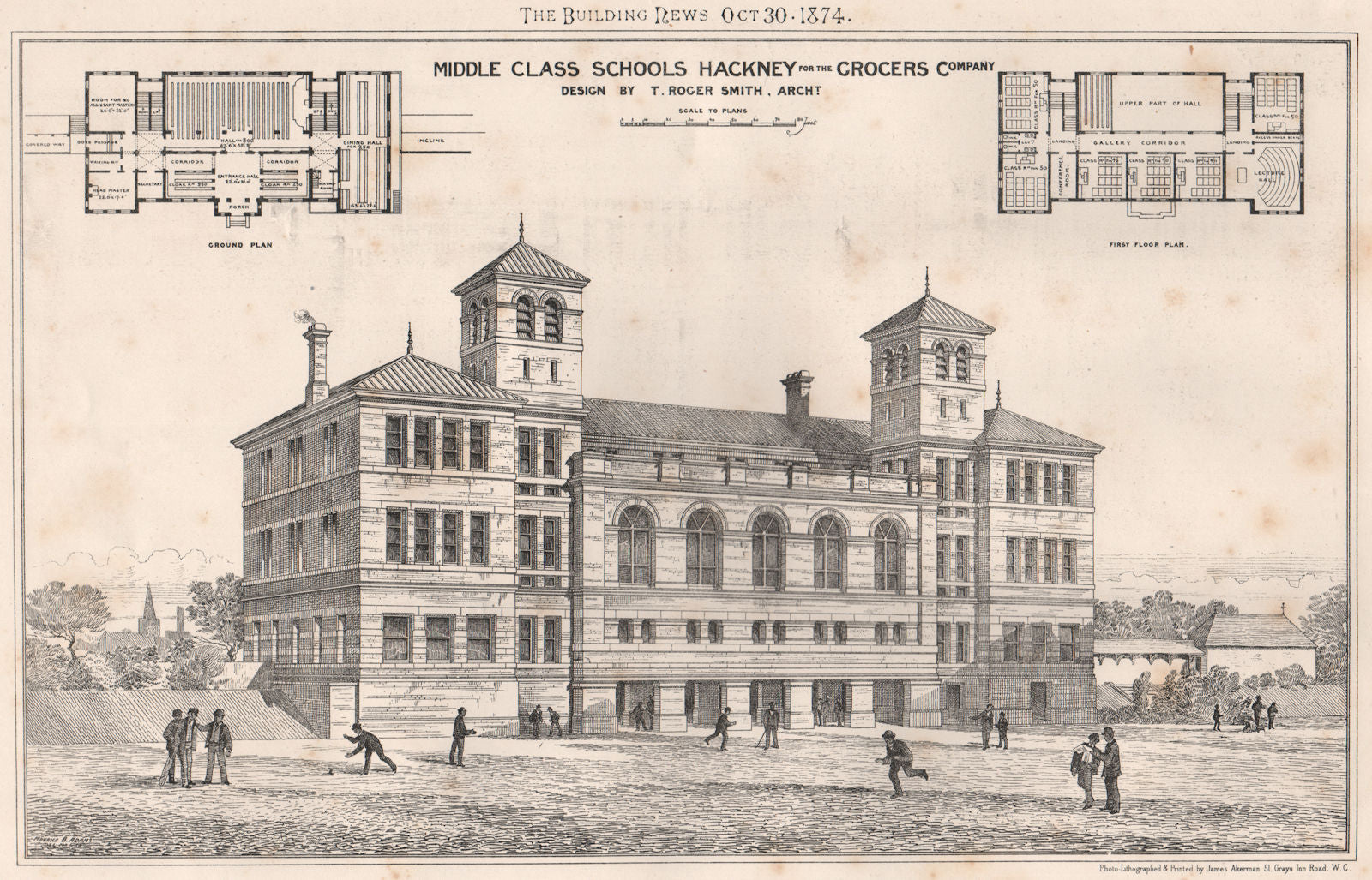 Middle class schools, Hackney, for the Grocers Company; T Roger Smith Archt 1874